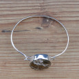 Bracelet jonc en argent avec une grosse pierre Jaspe océan ovale Bracelet jonc en argent avec une grosse pierre Jaspe océan ovale