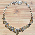 Collier plastron argent avec 36 pierres en QUARTZ RUTILE TOURMALINE et CITRINE (brun) (jaune) Collier plastron argent avec 36 pierres en QUARTZ RUTILE TOURMALINE et CITRINE (brun) (jaune)