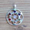 Pendentif argent 7 chakras 7 pierres naturelles