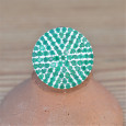 Grosse bague ronde petites pierres naturelles Agate verte et argent (vert) T57 Grosse bague ronde petites pierres naturelles Agate verte et argent (vert) T57