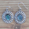 NEW ! Boucles oreilles argent ciselé pierre Labradorite facettée ovale