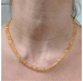 Collier pierres roues facettées en CITRINE (jaune)