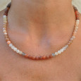Collier pierres boules facettées en PIERRE DE LUNE (multicolore)