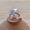Bague en pierre Agate dendrite ovale et monture plate en argent (blanc)
