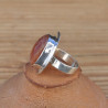 Bague rectangle en argent plat et Pierre de soleil T49