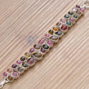 Magnifique bracelet 35 pierres Tourmaline multicolore serties d'argent