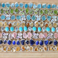 Bracelet argent 32 pierres en péridot vert