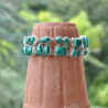Bracelet argent 2 rangs 30 pierres en malachite
