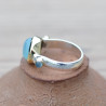 Bague argent et argent doré 3 pierres cabochon Calcédoine