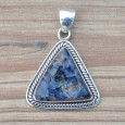 Pendentif triangulaire pierre PIETERSITE et argent strié