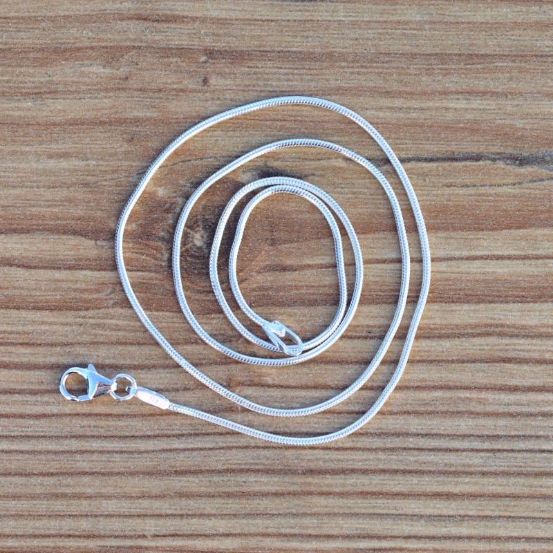 Chaîne maille serpent en argent 1,5mm 46cm