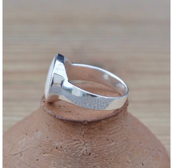 Bague ovale en argent et Nacre (blanc) T50/64