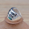 Bague large ajourée en argent et Abalone (vert) (bleu)