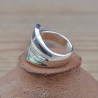 Bague aile en argent et Abalone (vert) (bleu)