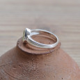 Bague argent et pierre fine Péridot en goutte facettée (vert) T49/51