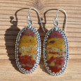 Grandes boucles d'oreilles argent et pierre en jaspe Grandes boucles d'oreilles argent et pierre en jaspe