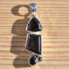 Pendentif argent 4 pierres en Quartz fumé