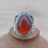 Bague massive ethniques argent et Cornaline goutte T52