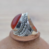 Bague massive ethniques argent et Cornaline goutte T52