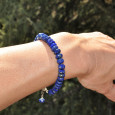 Bracelet pierres roues facettées en lapis lazuli
