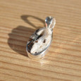 Petit pendentif argent pierre en astrophylitte blanche Petit pendentif argent pierre en astrophylitte blanche