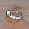 NEW ! Bague argent avec dorure et pierre ronde en Labradorite