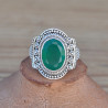 NEW ! Bague ethnique en argent et pierre Agate verte (vert)