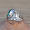 NEW ! Bague ethnique en argent et pierre Agate verte (vert)