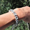 Bracelet argent 2 rangs 42 pierres de lune