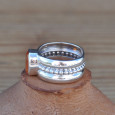 Anneau boules d'argent et pierre ovale en Cornaline T56 Anneau boules d'argent et pierre ovale en Cornaline T56