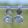 Boucles clous argent 2 pierres griffées Labradorite (bleu)