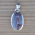 Pendentif oblongue argent et pierre Agate du Botswana Pendentif oblongue argent et pierre Agate du Botswana