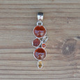 Pendentif argent et 6 pierres Grenat hessonite (orange) Pendentif argent et 6 pierres Grenat hessonite (orange)