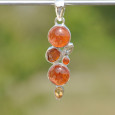 Pendentif argent et 6 pierres Grenat hessonite (orange) Pendentif argent et 6 pierres Grenat hessonite (orange)
