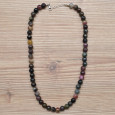 Collier pierres boules en TOURMALINE (vert) (rose)