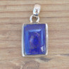 Petit pendentif rectangulaire en Lapis lazuli et argent (bleu)