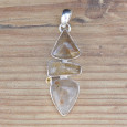 NEW ! Gros pendentif argent 4 pierres QUARTZ RUTILE et CITRINE (jaune) NEW ! Gros pendentif argent 4 pierres QUARTZ RUTILE et CITRINE (jaune)