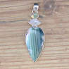 Pendentif goutte en Opale et Pierre de lune (vert) (blanc)