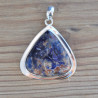 Gros pendentif triangulaire argent plat et pierre Sodalite (bleu)