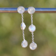 Longues boucles argent et 3 Pierres de lune