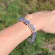 Bracelet 2 rangs argent et 48 pierres en Tanzanite (violet)