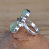 Bague multipierres en argent et Prehnite Péridot et Labradorite (vert) (bleu)