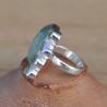 Bague multipierres en argent Prehnite et Péridot (vert)
