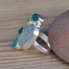 Bague multipierres en argent Prehnite Agate verte et Péridot (vert)