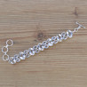 Bracelet 2 rangs en argent et 19 pierres en Cristal de roche (transparent)