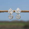 Petites boucles chics 4 Pierres de lune et argent