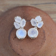 Petites boucles chics 4 Pierres de lune et argent