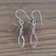 Boucles d'oreilles fines navettes en argent et Citrine Boucles d'oreilles fines navettes en argent et Citrine
