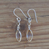 NEW ! Boucles d'oreilles fines navettes en argent et Citrine (jaune)