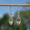 NEW ! Boucles d'oreilles fines navettes en argent et Citrine (jaune)